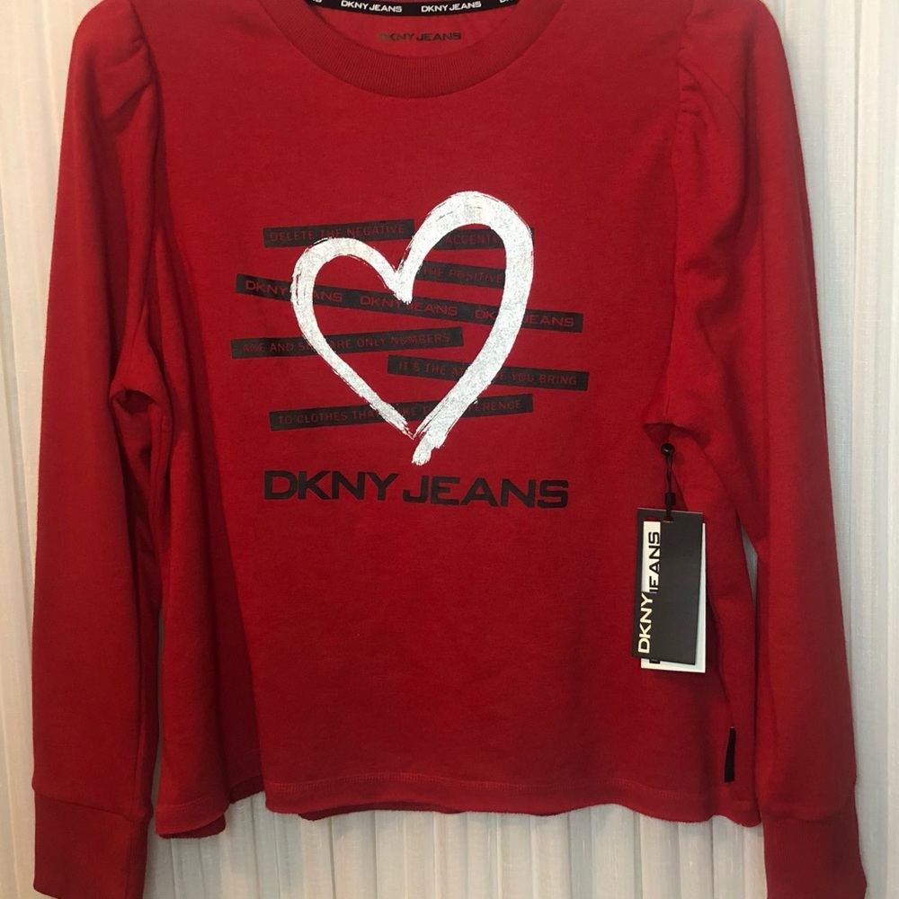DKNY Sweatshirt Silver/Black Words Large NWOT - Tags have been removed - unworn! - Picture 3 of 8